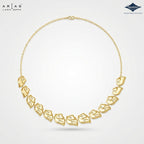 Arias by Lara Graduated Leaf Motif Diamond Necklace