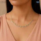 Arias by Lara Graduated Leaf Motif Diamond Necklace