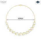Arias by Lara Graduated Leaf Motif Diamond Necklace