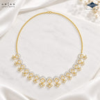 Arias by Lara Scalloped Arch Floral Diamond Necklace