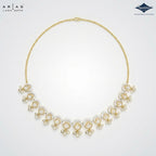 Arias by Lara Scalloped Arch Floral Diamond Necklace