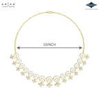 Arias by Lara Scalloped Arch Floral Diamond Necklace