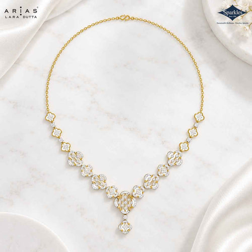 Arias by Lara Quatrefoil Openwork Diamond Link Necklace