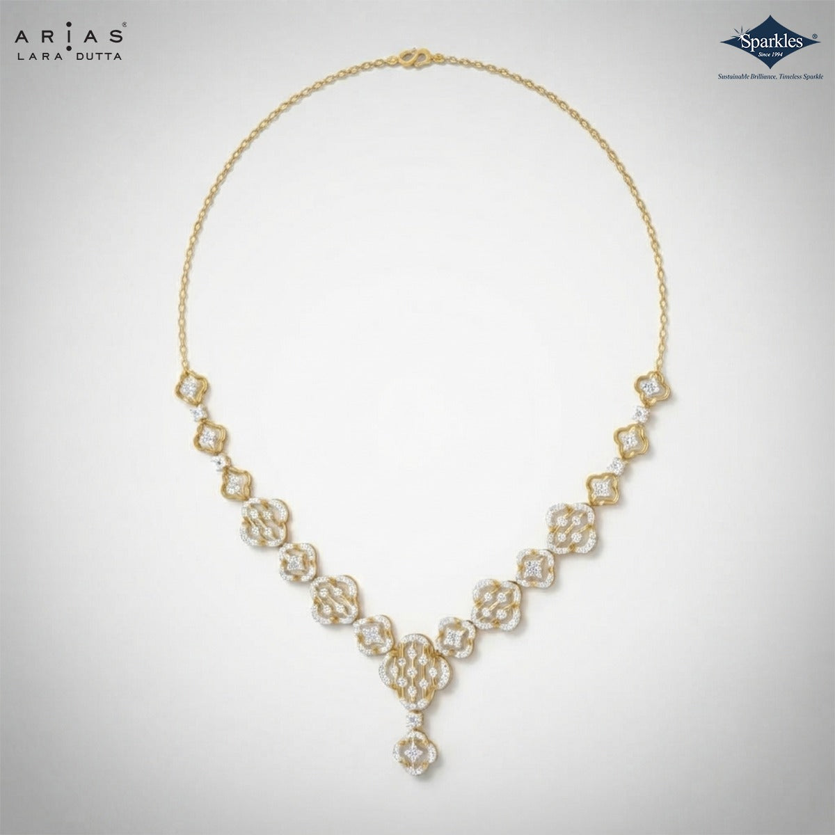 Arias by Lara Quatrefoil Openwork Diamond Link Necklace
