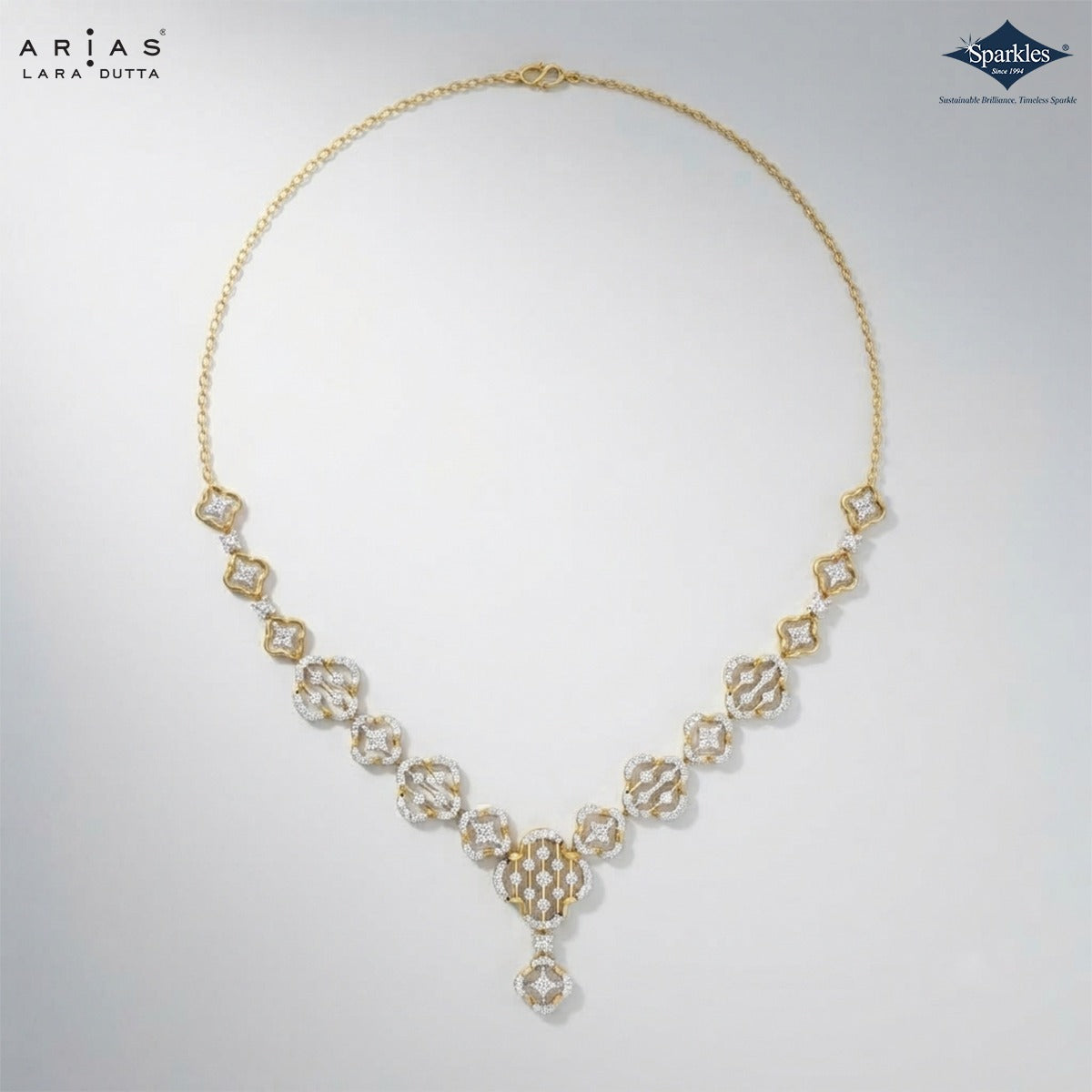Arias by Lara Quatrefoil Openwork Diamond Link Necklace