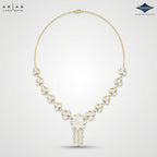 Arias by Lara Trefoil Link & Scalloped Diamond Necklace
