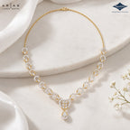 Arias by Lara Romantic Heart Link Diamond Pear Drop Necklace
