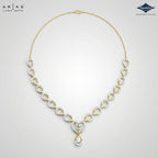 Arias by Lara Romantic Heart Link Diamond Pear Drop Necklace