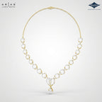Arias by Lara Romantic Heart Link Diamond Pear Drop Necklace