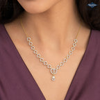 Arias by Lara Romantic Heart Link Diamond Pear Drop Necklace