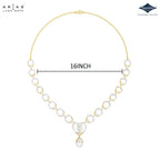 Arias by Lara Romantic Heart Link Diamond Pear Drop Necklace