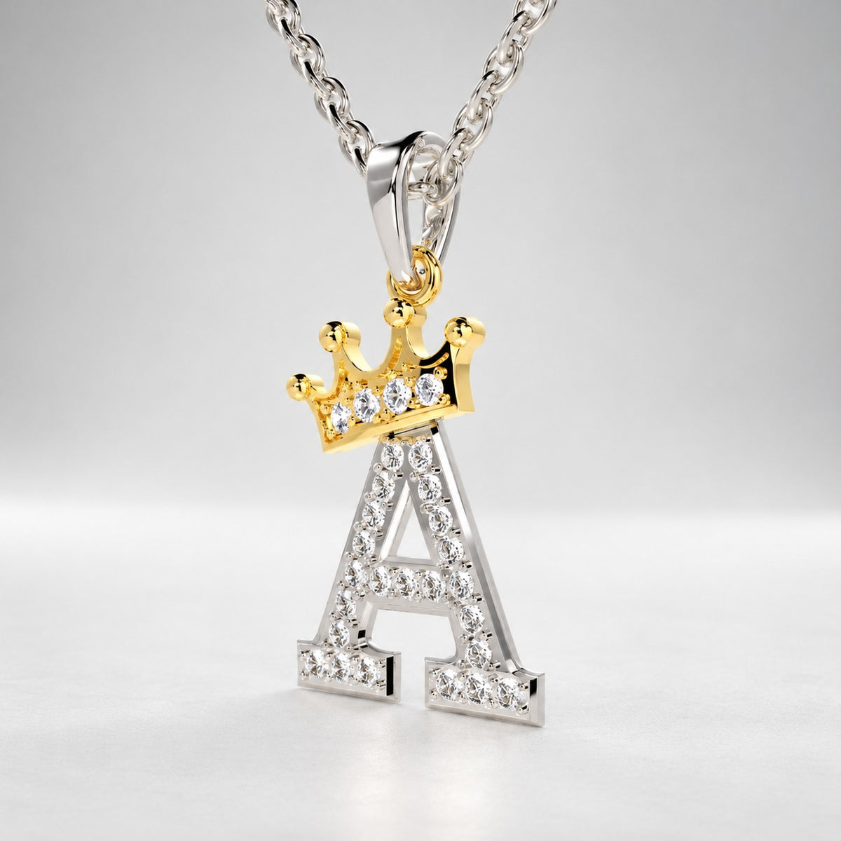 Arias by Lara Crown Initial A Diamond Pendant