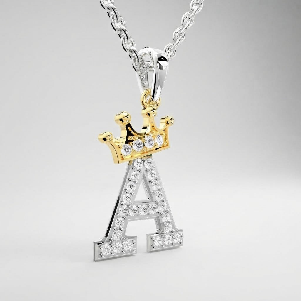 Arias by Lara Crown Initial A Diamond Pendant
