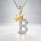 Arias by Lara Dutta Crown Initial B Diamond Pendant