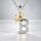 Arias by Lara Dutta Crown Initial B Diamond Pendant