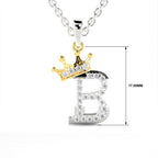 Arias by Lara Dutta Crown Initial B Diamond Pendant
