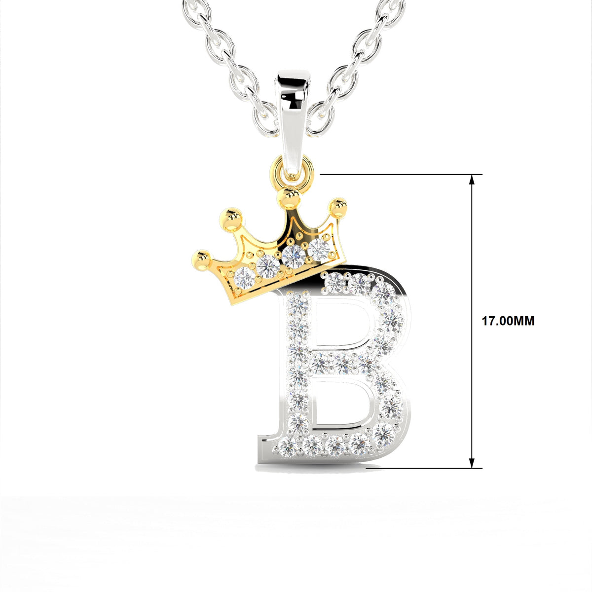 Arias by Lara Dutta Crown Initial B Diamond Pendant