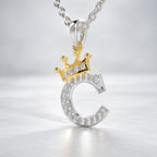 Arias by Lara Dutta Crown Initial C Diamond Pendant