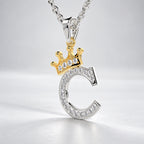 Arias by Lara Dutta Crown Initial C Diamond Pendant