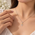 Arias by Lara Dutta Crown Initial C Diamond Pendant