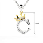 Arias by Lara Dutta Crown Initial C Diamond Pendant