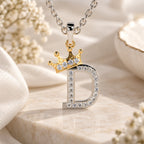 Arias by Lara Dutta Crown Initial D Diamond Pendant