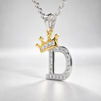 Arias by Lara Dutta Crown Initial D Diamond Pendant