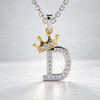 Arias by Lara Dutta Crown Initial D Diamond Pendant