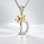 Arias by Lara Dutta Crown Initial D Diamond Pendant