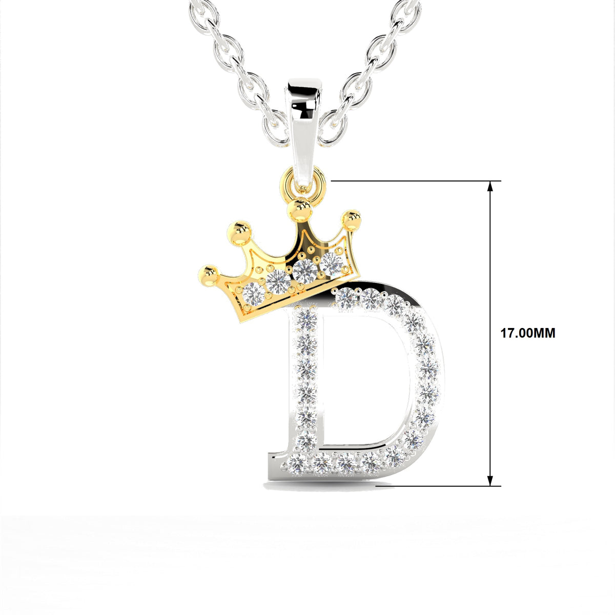 Arias by Lara Dutta Crown Initial D Diamond Pendant