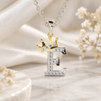 Arias by Lara Dutta Crown Initial E Diamond Pendant
