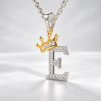 Arias by Lara Dutta Crown Initial E Diamond Pendant