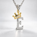 Arias by Lara Dutta Crown Initial E Diamond Pendant