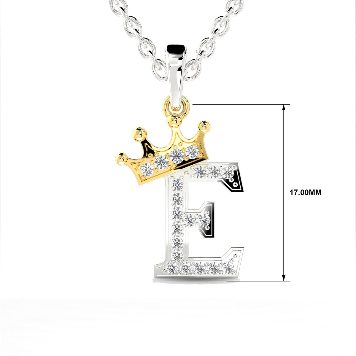 Arias by Lara Dutta Crown Initial E Diamond Pendant