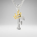 Arias by Lara Dutta Crown Initial F Diamond Pendant