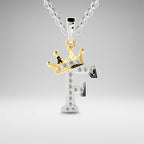 Arias by Lara Dutta Crown Initial F Diamond Pendant