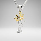 Arias by Lara Dutta Crown Initial F Diamond Pendant