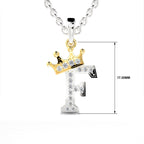 Arias by Lara Dutta Crown Initial F Diamond Pendant