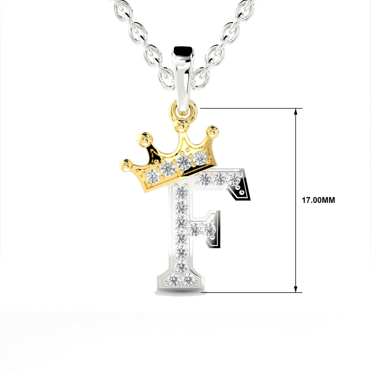 Arias by Lara Dutta Crown Initial F Diamond Pendant