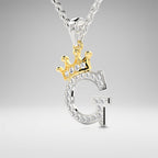 Arias by Lara Dutta Crown Initial G Diamond Pendant