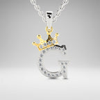 Arias by Lara Dutta Crown Initial G Diamond Pendant