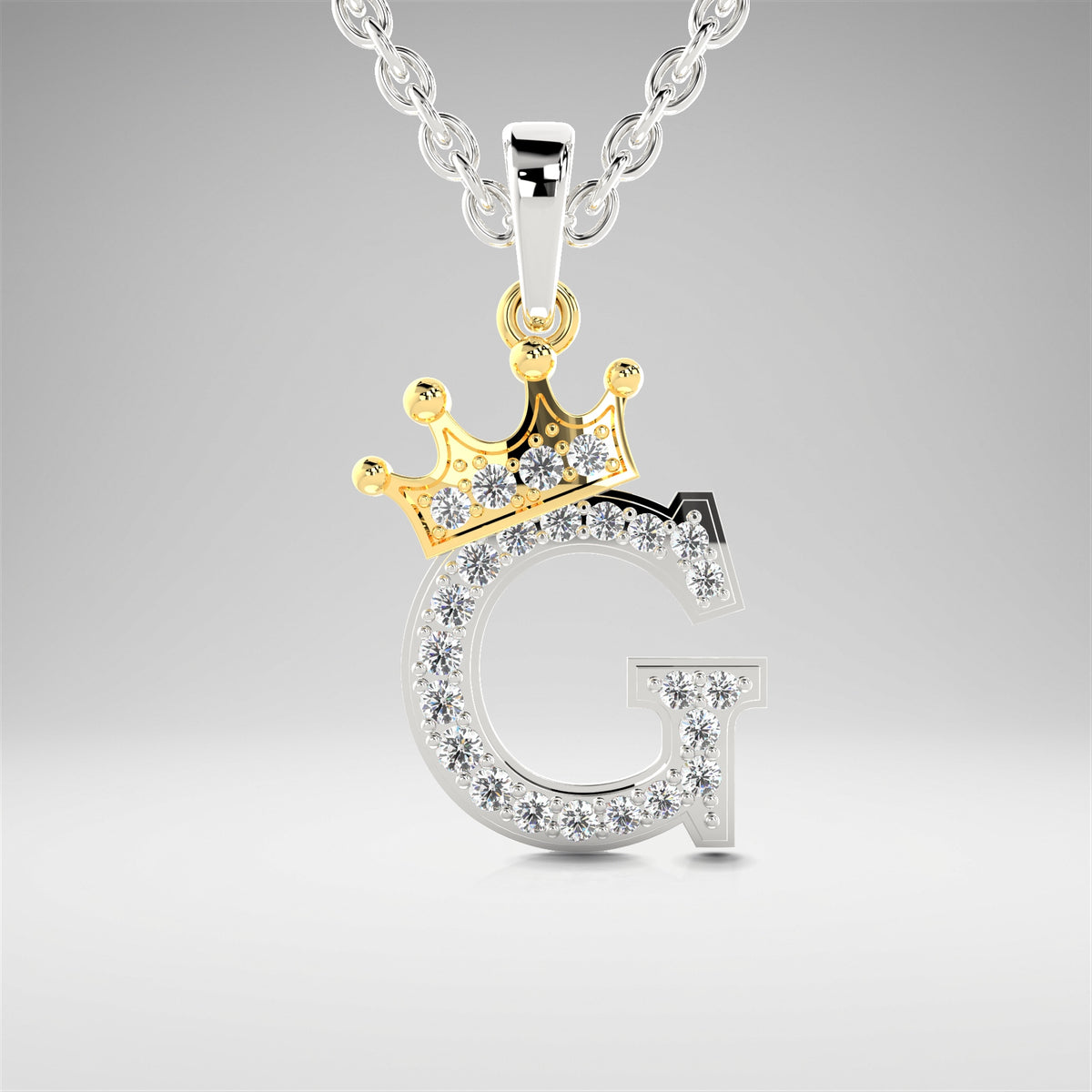 Arias by Lara Dutta Crown Initial G Diamond Pendant
