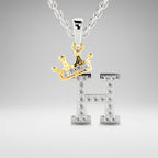 Arias by Lara Dutta Crown Initial H Diamond Pendant