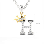 Arias by Lara Dutta Crown Initial H Diamond Pendant