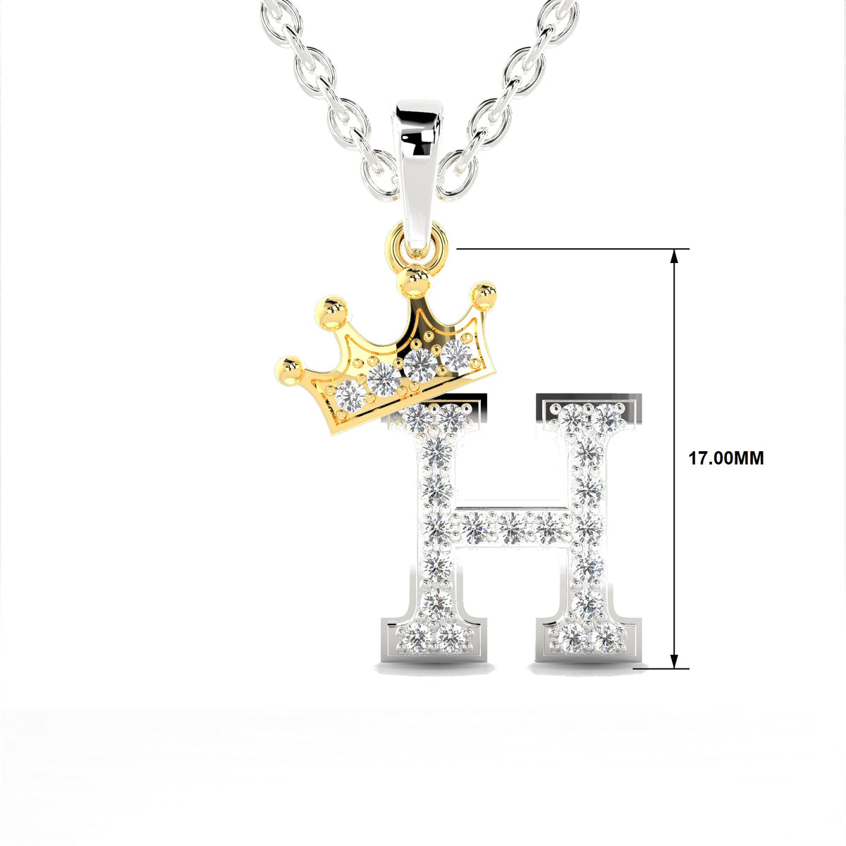 Arias by Lara Dutta Crown Initial H Diamond Pendant