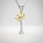 Arias by Lara Dutta Crown Initial I Diamond Pendant
