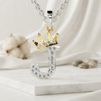 Arias by Lara Dutta Crown Initial J Diamond Pendant
