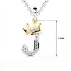 Arias by Lara Dutta Crown Initial J Diamond Pendant
