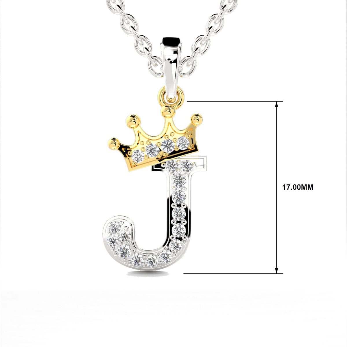 Arias by Lara Dutta Crown Initial J Diamond Pendant