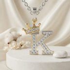 Arias by Lara Dutta Crown Initial K Diamond Pendant